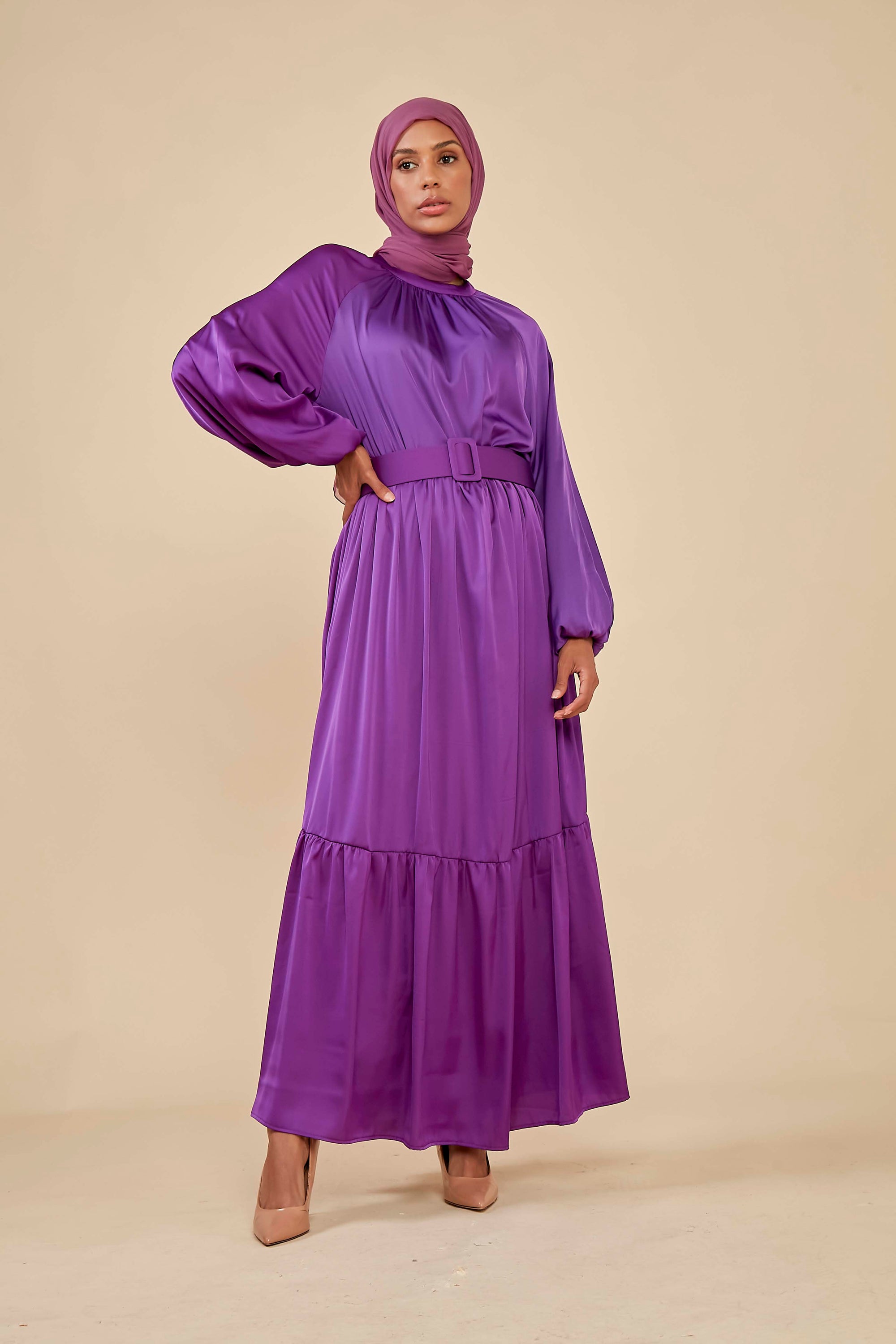 Charia Modest Dress - Purple